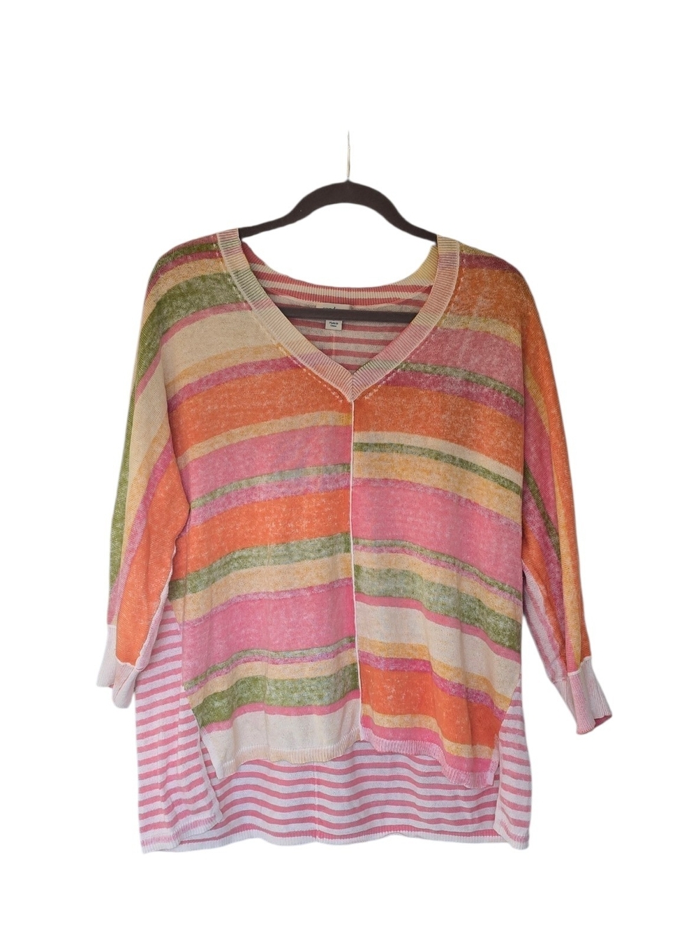 Sundance 100% Cotton Striped Lightweight Sweater